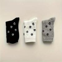 Calcetines Casuales Para Mujer Con Patrón De Dibujos Animados De Perro Cómodos Absorbentes De Sudor Transpirables De Cuello Redondo Talla Media - details 8