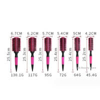 Peine Profesional De Madera Rosa Con Pelo De Jabalí Y Nylon 6 Piezas Herramienta De Peinado Para Cabello Conjunto De Cepillos Redondos - details 2