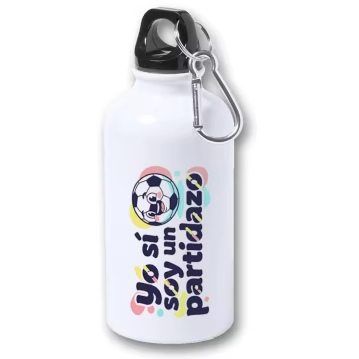 MERCHANDMANIA Bidón 400ml metálico frase motivadora graciosa futbol cuerpo chiste para viaje y deporte - 1