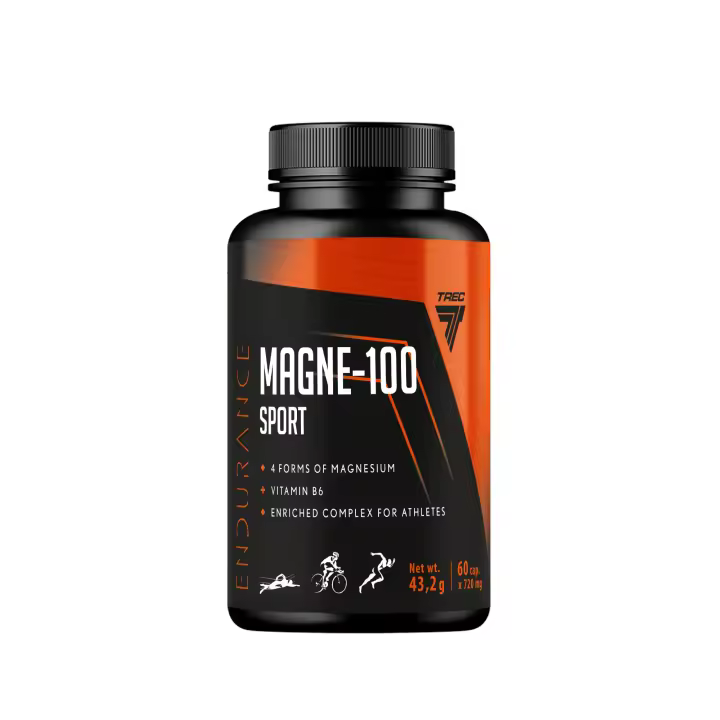 Magne-100 Sport 60 cápsulas | Magnesio + B6 de Trec Nutrition para músculos, energía y recuperación - 1