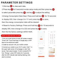 Interruptor De Circuitos Inteligente WiFi TUYA 230V Medidor De Energía Con Timer Y Relé Protección De Voltaje Corriente Y Desbordamiento - details 7