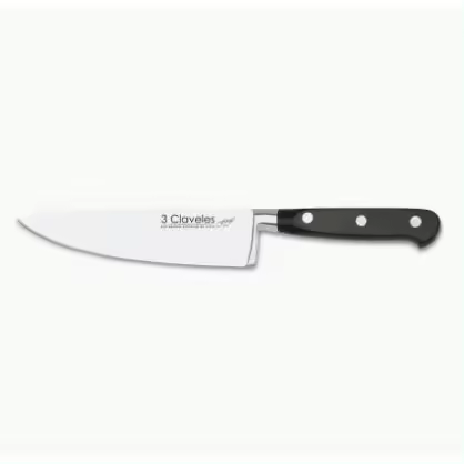 CUCHILLO COCINERO FORGÉ 15 cm   3 Claveles   Material: Acero Inoxidable  Materiales mango: POM  Producción: Forjado  Presentación: Estuche  Acabado: Semi - Mate  Modelos: Forgé  Tipo: Cuchillos Cocinero - 1