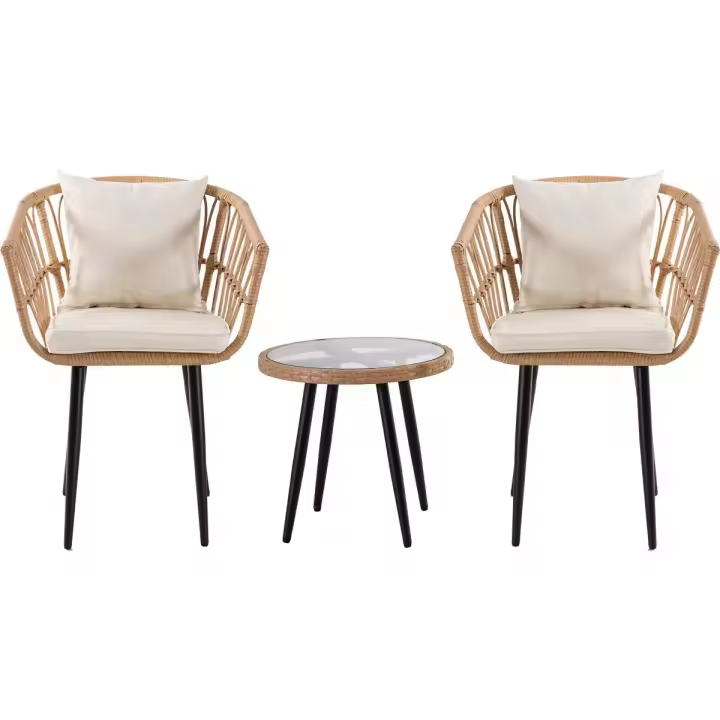 Conjunto de muebles de jardín de ratán "Vela" - 2 plazas - Marrón - 1