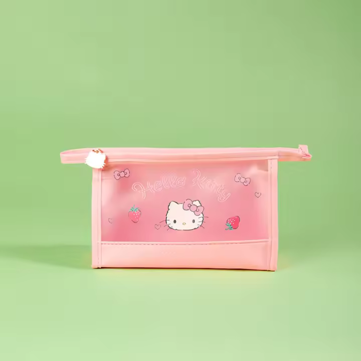 Bolsa De Maquillaje Impermeable Hello Kitty Para Mujer Organizador Coreano Estilo Solid Color Bolsa De Toallas Y Desechos - 1