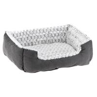 Cama Sweetie Ferplast para Perros y Gatos | Tejido de Algodón y Piel Ecológica | Suave y Cálida | Acolchado Interior y Bordes Elevados - details 0