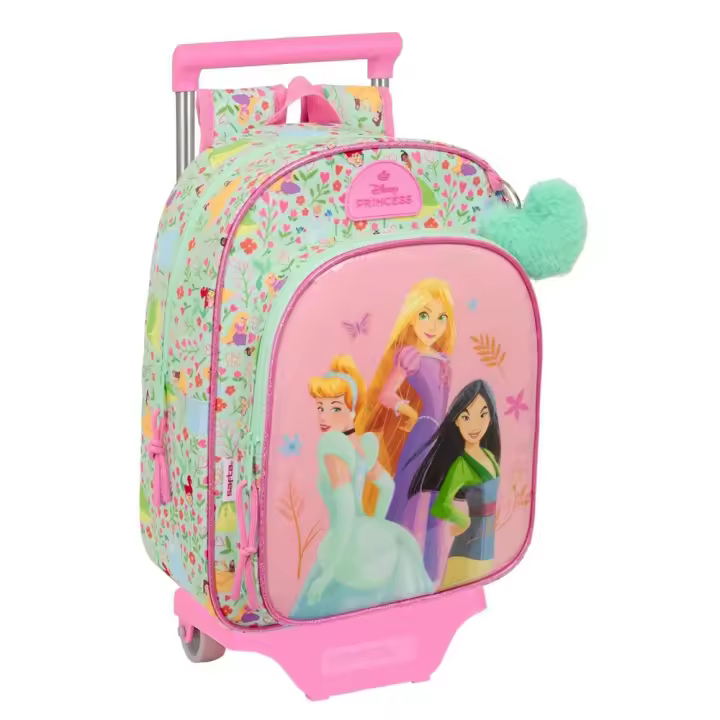 Mochila con Carro Princesas Disney "Bloom" 26X34X11Cm (Safta 612580020) - 1