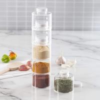 Estante De Especias Plegable De 6 Piezas Jars Torre De Ahorro De Espacio Para Cocina Condimentos Hierbas Con Tapa Para Seasoning - details 0
