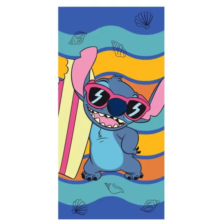 Toalla Playa Piscina Infantil Stitch Colores 70x140cm de microfibra para niños - 1