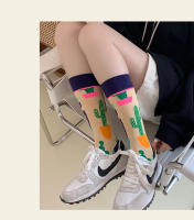 Calcetines De Algodón Coloridos Para Mujer 2024 Moda Primavera Otoño Plantas Echinacos Sloth Estilo Trendy Personales - details 17