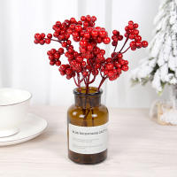 5pcs Bayas De Navidad Artificiales Rojas Con Ramas Para Árbol De Navidad Decoración De Casa Para Fiestas De Año Nuevo - details 1