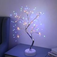 Lámpara De Mesa Árbol De Noche LED Con Encendido Por Toque Y USB/Batería Decoración De Flores Artificiales Bonsái Para Escritorio - details 15