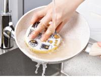 Esponja De Limpieza Con Caricatura De Rostro Sonriente Cepillo De Fregado Para Cocina Utensilio De Lavar Platos Pads De Fregado Para Ollas Juego De Limpieza Doméstica Microfibra - details 4