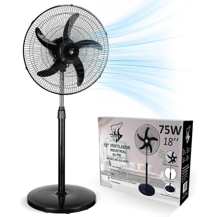 Artree | Ventilador de Pie Potente 75W, 3 Velocidades Ajustables, Silencioso, Oscilante, Altura Regulable, Base… — oferta en Miravia