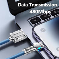 Cable De Carga Rápida USB Tipo C 100W 6A Elbowed 180° Rotativo Para Jugar Con Samsung S23 Xiaomi Huawei Cordón De Datos USB C - details 5