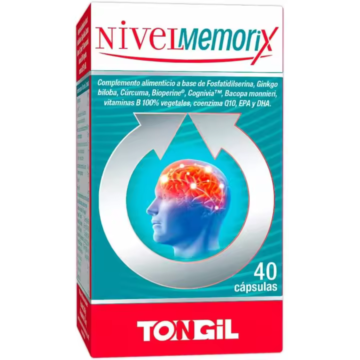 TONGIL-NIVELMEMORIX 40 Cápsulas - Mejora la Memoria y Aumenta la Concentración - Suplemento Alimenticio para el Bienestar Cerebral y Memoria - 1