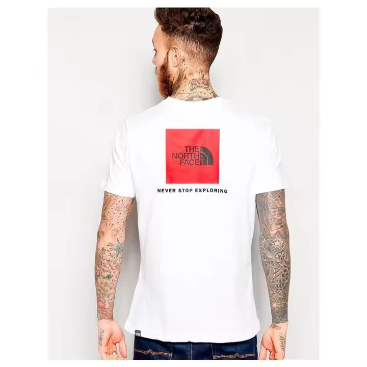 Camiseta The North Face Red Box Blanco - Estampado Trasero - 1