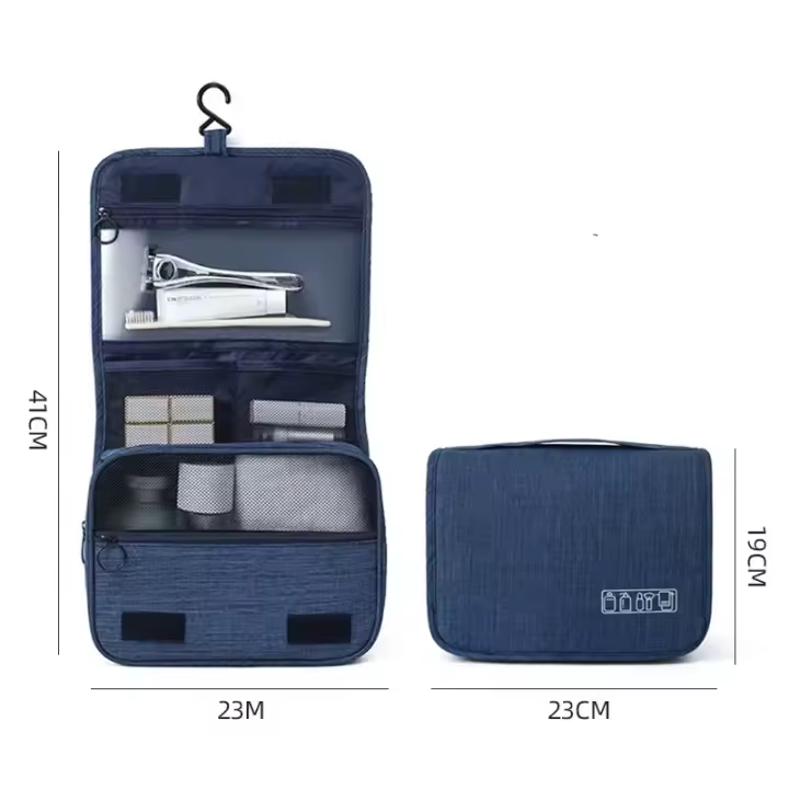 Bolsa De Viaje Portátil Para Hombres Y Mujeres Organizador De Maquillaje Impermeable De Tela Oxford Con Almacenamiento Y Cierre De Cremallera - 1