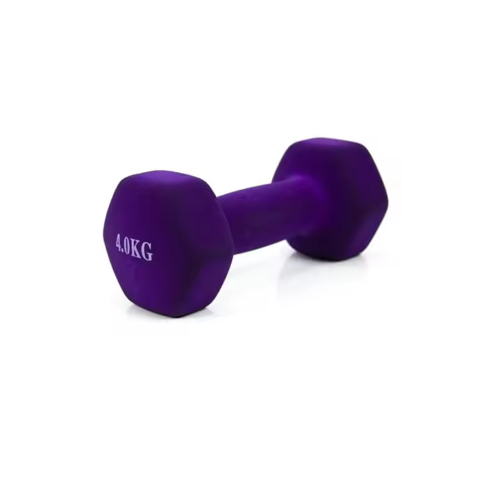 Mancuerna de Acero Cubierta en Vinilo Suave Antideslizante 4kg para Ejercicios en Casa y Musculación - 1