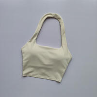 Sujetador Deportivo De Verano Para Mujer Con Padded Y Cuello Colgante Estilo Elegante Y Lujo Ligero Diseño Único De Pliegues En La Espalda - details 3