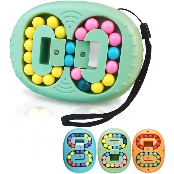 Juego de 2 piezas de frijoles mágicos, juguete de cubo giratorio para dedos, juego Iq Fidget Toys, rompecabezas de inteligencia, juguete para aliviar el estrés, regalo para niños a partir de 3 años [HK] - 1