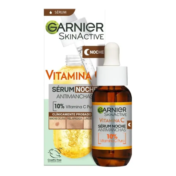 GARNIER Skin Active Vitamina C Sérum Noche Antimanchas Sérum de noche antimanchas aumenta la luminosidad y reduce líneas finas 30 ml - 1