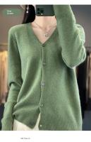 Suéter De Punto De Lana Merino 100% Para Mujer Cuello V Otoño Invierno Estilo Coreano Versátil Moda Oficina Regular Cierre Único Manga Larga - details 22