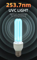 Bulbo De Lámpara Ultravioleta UVC De 15W E27 Para Desinfección Y Esterilización Ozone Free 220-240V 253.7nm Con Vida Media De 30000 Horas - details 1