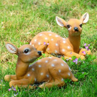 2Pcs Estatua De Ciervo Sika Adorno De Arte Y Manualidades Modelo Animal Para Decoración De Jardín Al Aire Libre - details 2