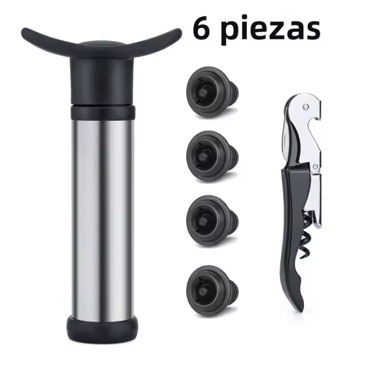 Juego De Ahorrador De Vino Con Bomba De Vacío En Acero Inoxidable Preservador De Vino Blanco / Cerveza Mantener El Vino Fresco - 1