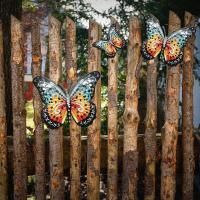 Decoración De Pared Con Mariposa Metálica Grande Para Jardín Patio Oficina Belleza En La Pared Valla Jardín Adorno Animal Tema - details 2
