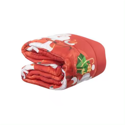 Edredón Navideño Matrimonial Estampado con Papá Noel y Regalos - 1