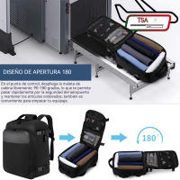 Mochara Viaje avion cabin 40x20x25, mochara de Transporte, mopila impermeable para el Aire Libre, Viajes Diarios, Trabajo, Primavera y Verano-Agplex - details 2