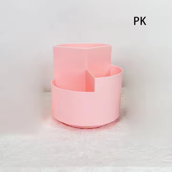 Soporte Para Lápices Multifuncional En Blanco Organizador De Escritorio Para Oficina Con Secciones Y Capas Giratorio Herramientas De Belleza Suministros De Papelería - 1