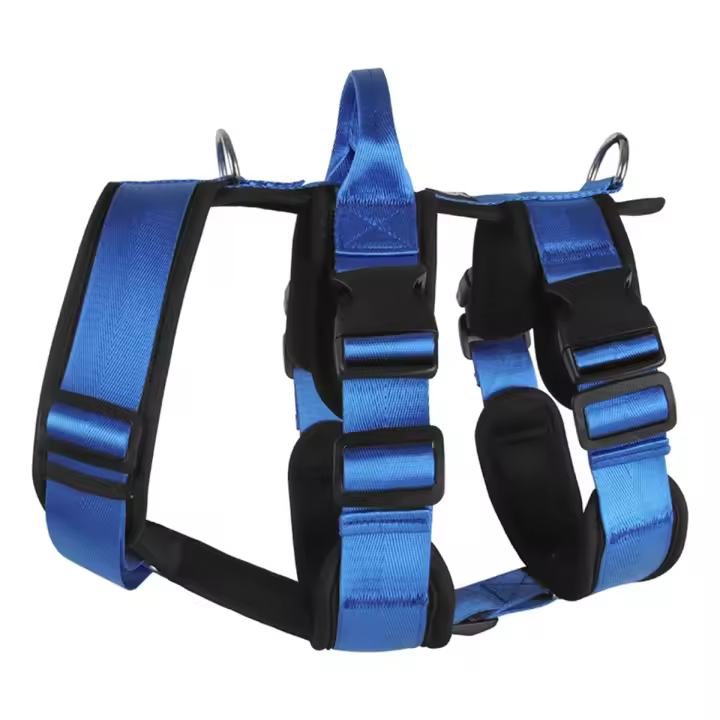 Arnés grande a prueba de explosiones con mango, pecho ajustable duradero para mascotas, perro grande, azul, L - 1