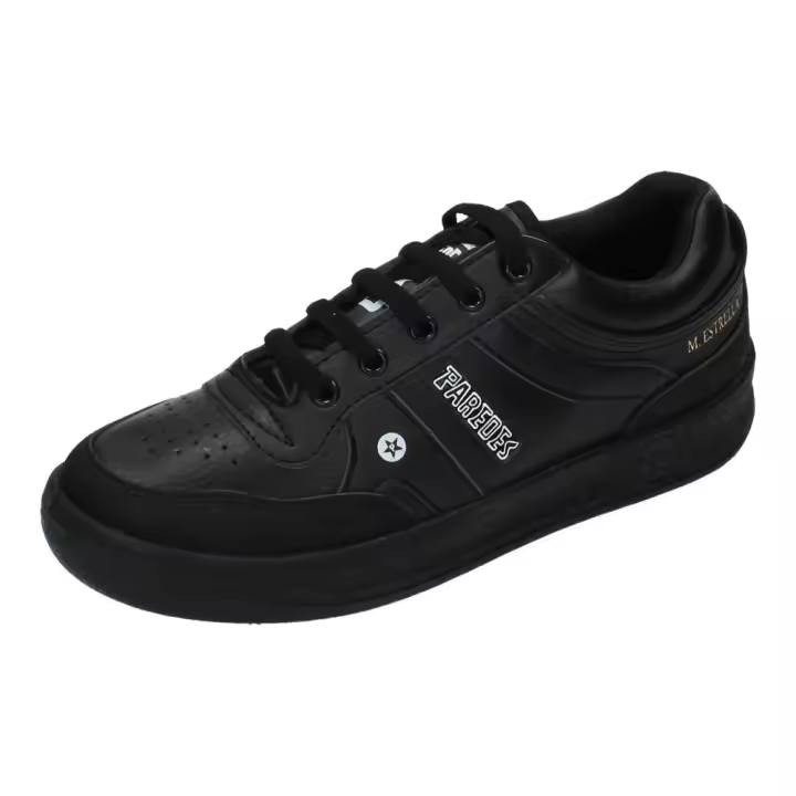 Deportivos marca PAREDES para hombre en color negro. Deportiva de Piel para Caballero Paredes Modelo Estrella - Calidad y Comodidad Clásica - 1