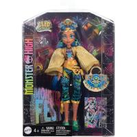 Monster High Monster Fest Cleo de Nile, Muñeca Momia con Top de Flecos Dorados, Pantalones Joya y Accesorios con temática de Festival, Juguete Regalo para niños y niñas +4 años, HXH81 - details 0