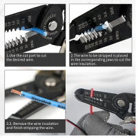 Alicates De Desencapado De Cables Eléctricos De Acero Inoxidable Con Diseño De Resorte Y Mango Antideslizante Herramientas De Hardware Multifuncionales - details 6