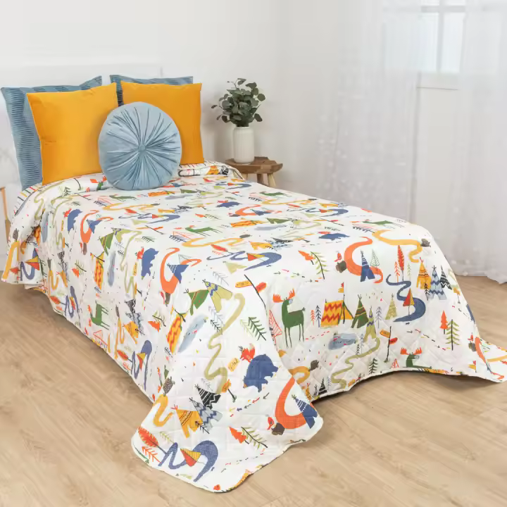Tramas+ Colcha Infantil Divertida y Colorida - Diseño Atractivo para Niños - 1
