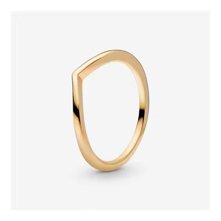 168742C00 - Anillo Chevron Pulido en Oro 14k de Pandora - Elegancia Minimalista 168742C00 PANDORA Silver  Anillo Pandora original - 1