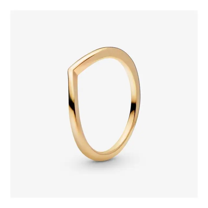 168742C00 - Anillo Chevron Pulido en Oro 14k de Pandora - Elegancia Minimalista 168742C00 PANDORA Silver  Anillo Pandora original - 1