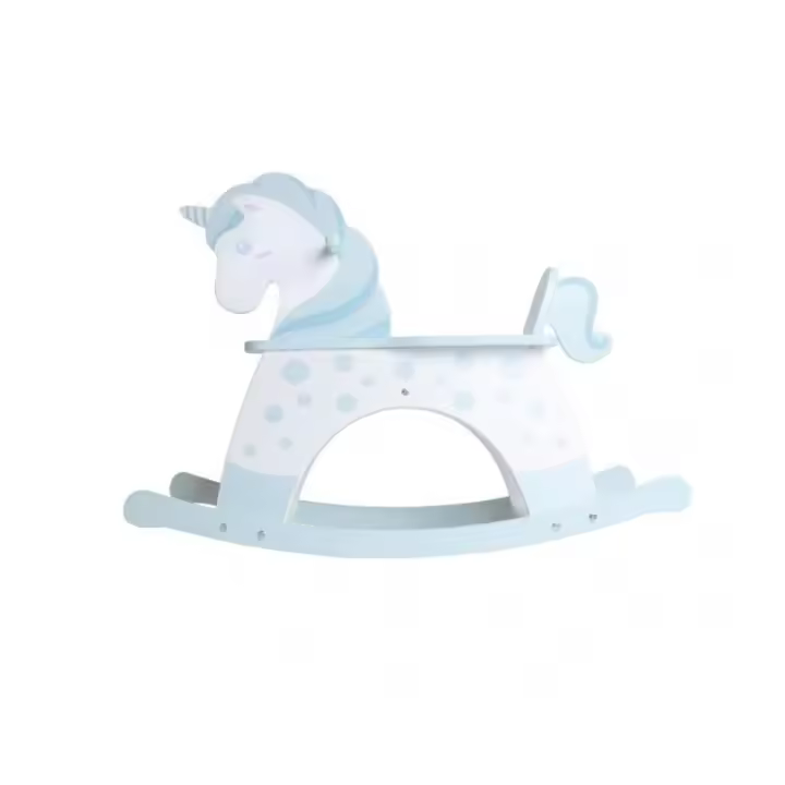 Iwood Balancín de Unicornio de Madera para Niños con Asiento Ancho y Empuñaduras Firmes - 1