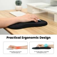 Alfombras de Raton con soporte para Muñecasy Diseño de masaje, ergonómica, para aliviar el dolor de muñeca, con espuma viscoelástica y base de silicona antideslizante (30,5x20,3 cm, negra) - details 1