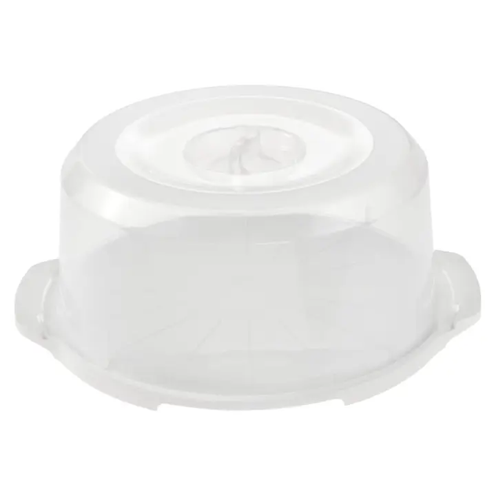 Keeeper Portatartas con Cierre de Encaje a Presión y Tapa con Asa Integrada para Conservación de Alimentos y Transporte Seguro, Ø 37 Cm X 15 Cm, Fabrizio, Blanca/transparente - 1