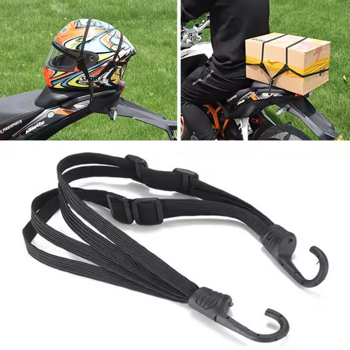 2Pcs Cinturones De Seguridad Para Casco De Moto De 60CM Accesorios De Moto Retráctiles Elásticos Para Equipaje Fijación Moto - 1