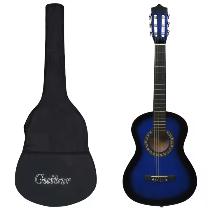 vidaXL Guitarra Clásica para Principiantes y Niño con Funda 1/2 34" Músico Color Marrón claro,  Marrón oscuro,  Azul y mas - 1