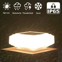 Lámpara Solar De Poste Para Jardín Y Patio Luz De Capa De Pared Exterior Impermeable Con Sombrilla Cuadrada Luz Cálida Para Deck Y Valla - details 1