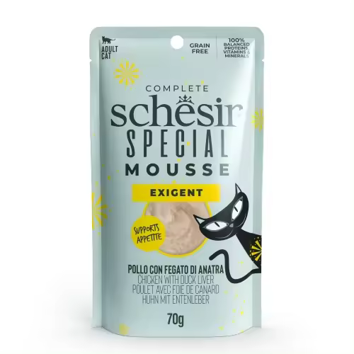 Schesir Special Alimento Húmedo Completo Y Equilibrado para Gatos Exigentes 12 X 70 Gr (12 x Pollo con Hígado De Pato) - 1