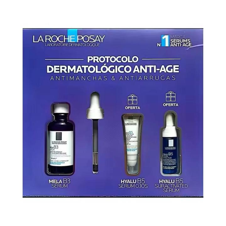 La Roche Posay Cofre Antimanchas & Antiarrugas: Mela B3 Serum +Hyalu B5 Serum +Hyalu B5 Eye Serum — oferta en Miravia
