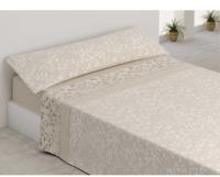 ANGAMA TEXTIL ALD HOME®️ - MAYA / BEIGE - 💐​ Sábanas de Verano Microfibra, juego de 3 piezas, tacto suave, muy elegantes, Flores beige, Verano, 100% Microfibra suave - details 0