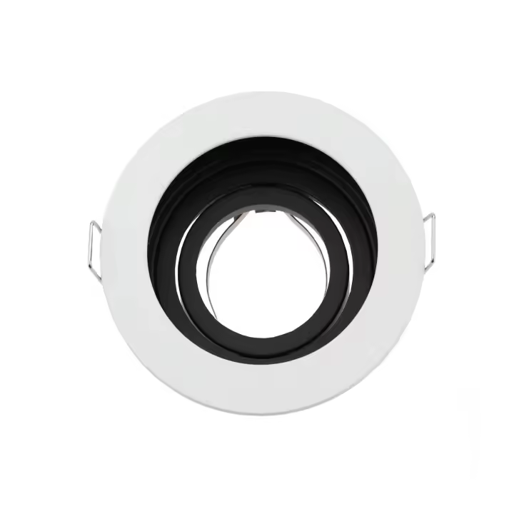 Spotlight Recorrido Redondo Blanco Negro Ajustable Fijación Requedada Fuente De Luz LED GU10 MR16 Bombilla Accesorios De Iluminación Para Foyer - 1